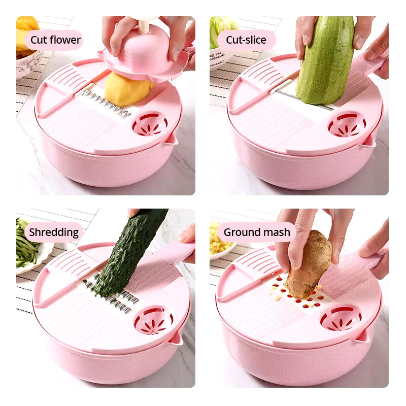 1Pc Green/Blue/Pink Manually Cut Shred Grater Salad Vegetable Chopper Carrots Potatoes for Kitchen Convenience Vegetable Tools